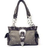 Premium Western Rhinestone Concealed Carry Buckle Floral Womens Shoulder Handbag Purse in Multi Color