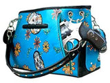 Texas West Women's Flora Candy Skull Concealed Carry Handbag and Matching wallet in Multi-color