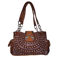 Texas West Women's Premium Buckle 3D Pistols Shoulder Handbag in 6 colors