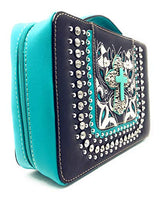 Western Bible Cover Cut Out Embroidered Scripture Verse Rhinestone Agate Cross Book Case Multi-color