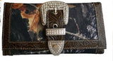 Texas West Western Concealed Carry Gun Belt Buckle Purse Camouflage Handbag Camo W Matching Wallet