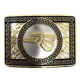 Western Cowboy/Cowgirl Gold Silver Metal Square Belt Buckles In Multi Symbol