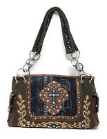 Texas West Women's Cross Flower Shoulder Handbag Purse in Multi-Color