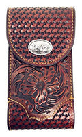 Texas West Men's Cowboy Small Leather Praying Cowboy Smartphone Holder Holster Cellphone Case in 2 Colors