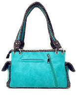 Texas West Rhinestone Embroidered Metal Skull Leather Womens Concealed Carry Handbag With Matching Wallet 6 colors