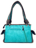 Texas West Rhinestone Embroidered Metal Skull Leather Womens Concealed Carry Handbag With Matching Wallet 6 colors