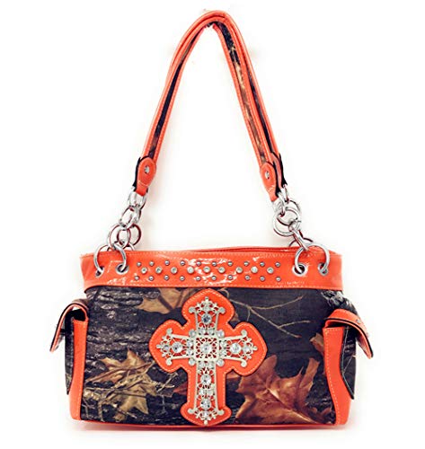 Western Rhinestone Camouflage Handbag With Matching Wallet In Multi Collections