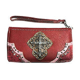 Premium Rhinestone Metal Cross Handbag,Wallet Set in Multi Colors