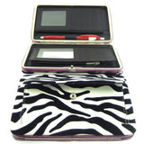 Gorgeous! Soft Zebra Rhinestone Cross Flat Wallet Clutch Purse (purple)