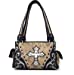 Premium Rhinestone Cross Cut Out Western Embroidered Concealed Carry Handbag in 5 colors