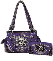 GoCowgirl Women's Skull Bones Skeleton Purse Handbag with Matching Wallet in 6 colors