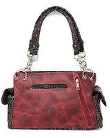 Texas West Rhinestone Embroidered Metal Skull Leather Womens Concealed Carry Handbag With Matching Wallet 6 colors