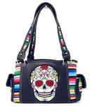 Texas West Western Sugar Skull Rainbow Concealed Carry Handbag or Matching Set in 3 Colors