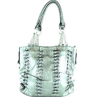 Premium Bling Bling Rhinestone Studded Fashion Tote Bag with Zipper Closure in Multi-Color