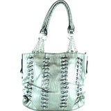 Premium Bling Bling Rhinestone Studded Fashion Tote Bag with Zipper Closure in Multi-Color