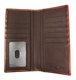 Western Genuine Leather Cowhide Cow fur Basketweave Texas State Men's Long Bifold Wallet in 3 colors