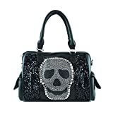 Texas West Premium Rhinestone Studded Skull Bling Boston Bag in 2 Colors