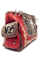 Texas West Women's Cross Flower Shoulder Handbag Purse in Multi-Color 5266