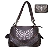 Premium Western Women's Angel Wings Cross Handbag Messenger Bag Wallet and Set