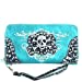 Texas West Women's Rhinestone Skull Zipper Wallet in Multi-Color