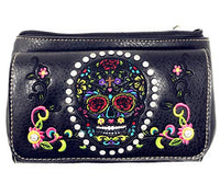 Western Rhinestone Embroidery Wallet Crossbody Clutch Bag Purse in Multi-Way