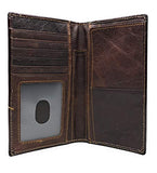 Western Tooled Genuine Leather Cowhide Cow fur longhorn Men's Long Bifold Wallet in 2 colors