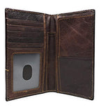 Western Tooled Genuine Leather Cowhide Cow fur Pistols Men's Long Bifold Wallet in 3 colors (Black)