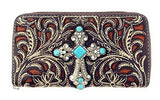 Texas West Premium Women's Rhinestone Buckle Handbag Wallet in 6 colors