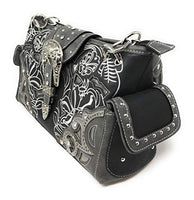 Premium Embroidered Rhinestone Buckle Concho Concealed Carry Handbag, Wallet Set in Multi-color