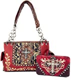 Texas West Women's Cross Concealed Carry Handbag Purse With Matching Wallet Mutil Colors