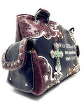 Premium Rhinestone Bible Verse Stone Cross Concealed Carry Handbag in 6 Colors