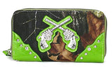 GoCowgirl Women's Crossed Guns Pistols Purse Handbag Wallet in Multi-Color