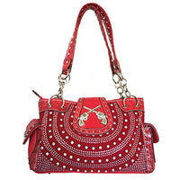 Texas West Women's Premium Buckle 3D Pistols Shoulder Handbag in 6 colors