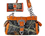 GoCowgirl Western Concealed Carry Gun Belt Buckle Purse Camouflage Handbag Camo W Matching Wallet (Orange)