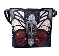 Western Rhinestone Buckle Buffterfly Concealed Carry Crossbody bag in 4 colors GP605W119