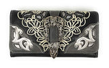 Premium Embroidered Rhinestone Buckle Concho Concealed Carry Handbag, Wallet Set in Multi-color