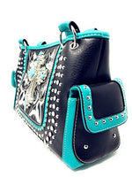 Concealed Carry Rhinestone Flora Embroidery Agate Cross Handbag Purse in 6 Colors