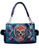 Western Women's Artistic Flora Embroidery Skull Concealed Carry Handbag in 3 Colors G939SUK-D