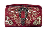 Texas West Women's Buckle Embroide Shoulder Handbag Wallet in Multi Colors