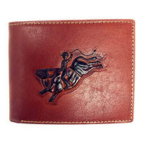 Western Genuine Leather Rodeo Plain Mens Bifold Short Wallet in 2 Color