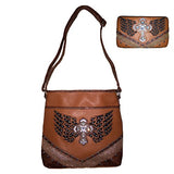 Premium Western Women's Angel Wings Cross Handbag Messenger Bag Wallet and Set