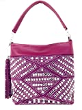 Texas West Women's Fashion Rhinestone Tassel Bling Bling Concealed Carry Hobo Bag Purse in 8 Colors