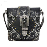 Western Rhinestone Buckle Buffterfly Concealed Carry Crossbody bag in 4 colors GP605W119