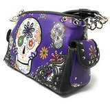 Texas West Women's Flora Candy Skull Concealed Carry Handbag Purse in Multi-color