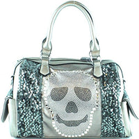 Texas West Premium Rhinestone Studded Skull Bling Boston Bag in 2 Colors