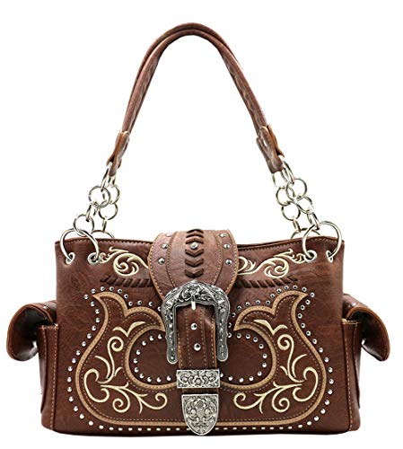 Western American Albino Style Flora Embroidery Buckle Concealed Carry Handbag in 4 Colors GP939W191