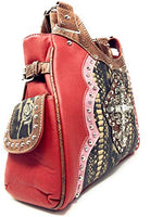 Texas West Women's Cross Flower Shoulder Handbag Purse in Multi-Color