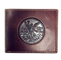 Western Genuine Leather 50 PESOS Plain Mens Bifold Short Wallet in 2 Color