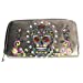 Texas West Women's Embroidered Sugar Skull Wallet Purse Clutch Wallet in 7 colors