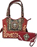 Premium Rhinestone Metal Cross Handbag,Wallet Set in Multi Colors